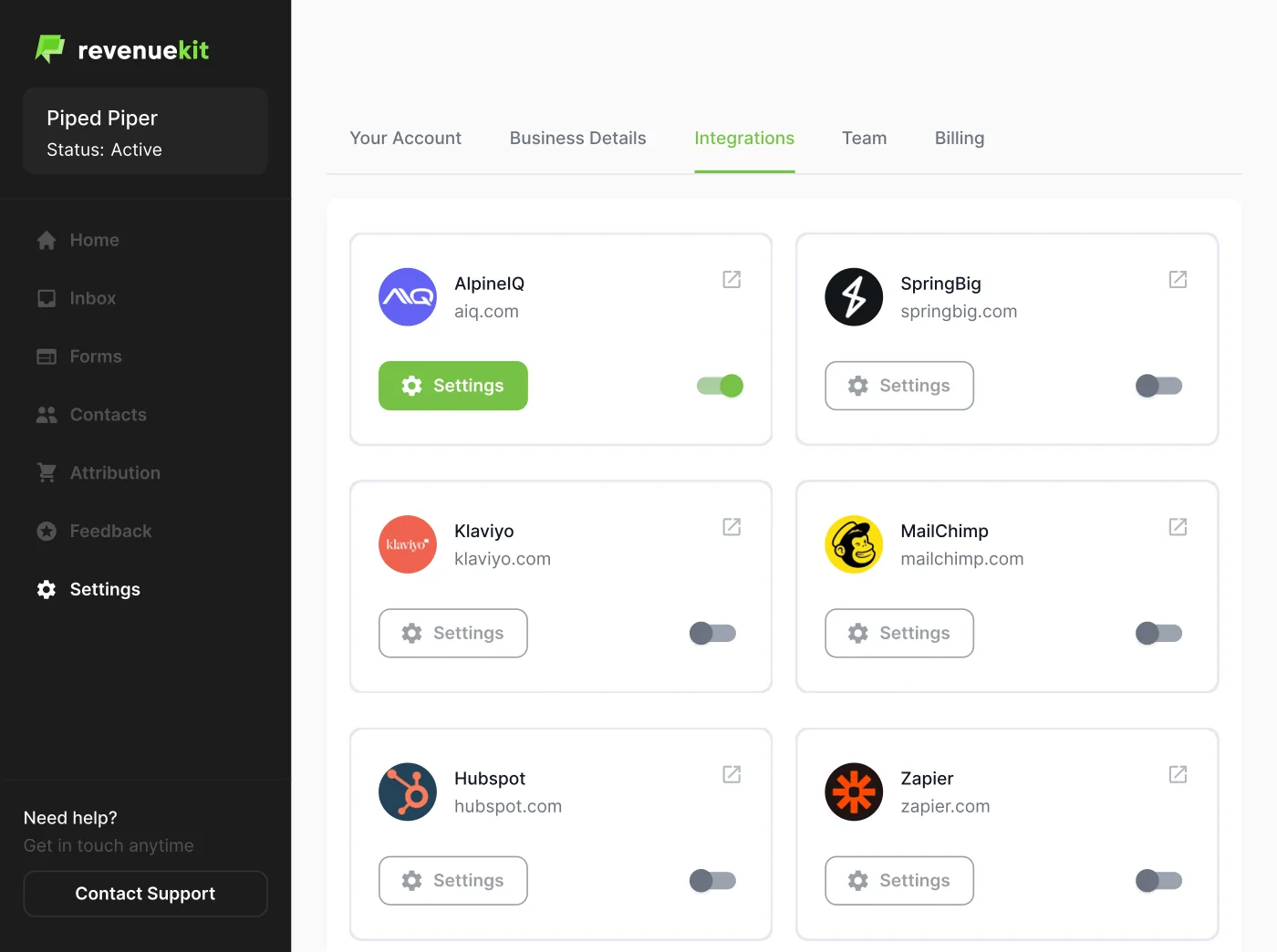 Automated Loyalty Sync dashboard inside the RevenueKit product